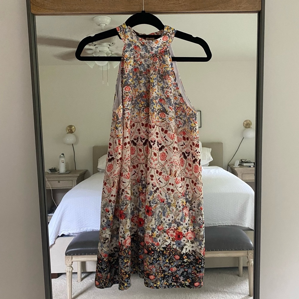 Lulu’s Floral Printed Halter Shift Dress